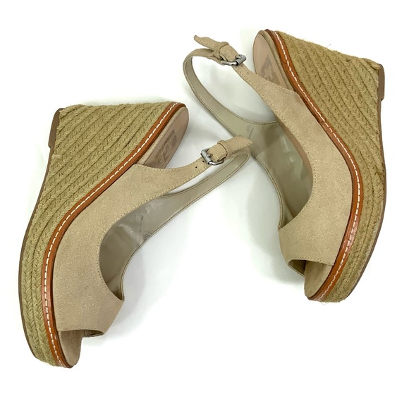 DV Open Toe Wedge Heels Espadrilles Sandals Beige - Picture 4 of 8